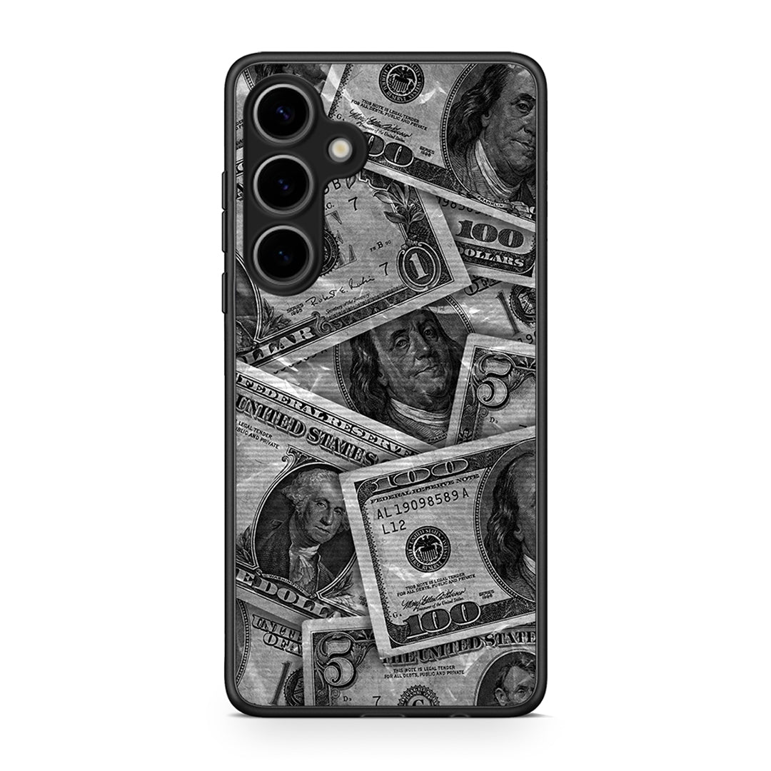 Samsung Galaxy S25 Plus Money Dollars θήκη από τη Smartfits με σχέδιο στο πίσω μέρος και μαύρο περίβλημα | Smartphone case with colorful back and black bezels by Smartfits