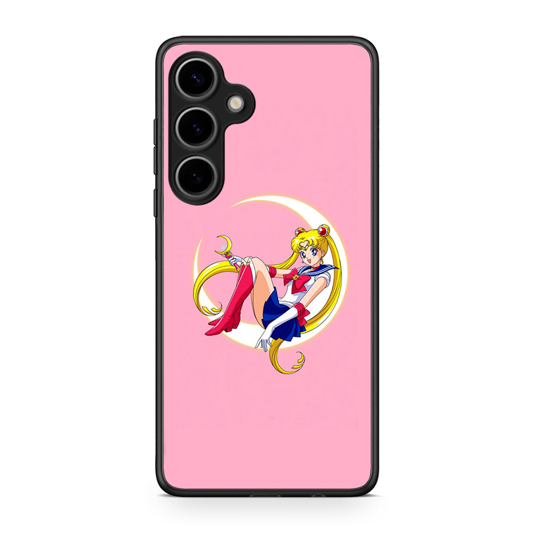Samsung Galaxy S25 Plus Moon Girl θήκη από τη Smartfits με σχέδιο στο πίσω μέρος και μαύρο περίβλημα | Smartphone case with colorful back and black bezels by Smartfits