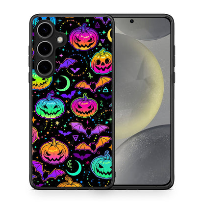 Θήκη Samsung Galaxy S25 Plus Neon Halloween από τη Smartfits με σχέδιο στο πίσω μέρος και μαύρο περίβλημα | Samsung Galaxy S25 Plus Neon Halloween case with colorful back and black bezels