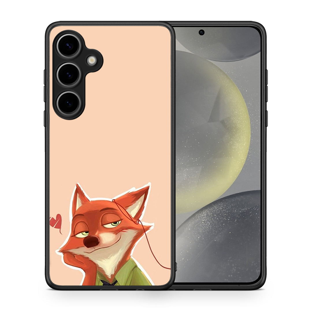 Θήκη Samsung Galaxy S25 Plus Nick Wilde And Judy Hopps Love 1 από τη Smartfits με σχέδιο στο πίσω μέρος και μαύρο περίβλημα | Samsung Galaxy S25 Plus Nick Wilde And Judy Hopps Love 1 case with colorful back and black bezels