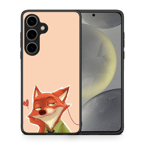 Θήκη Samsung Galaxy S25 Plus Nick Wilde And Judy Hopps Love 1 από τη Smartfits με σχέδιο στο πίσω μέρος και μαύρο περίβλημα | Samsung Galaxy S25 Plus Nick Wilde And Judy Hopps Love 1 case with colorful back and black bezels