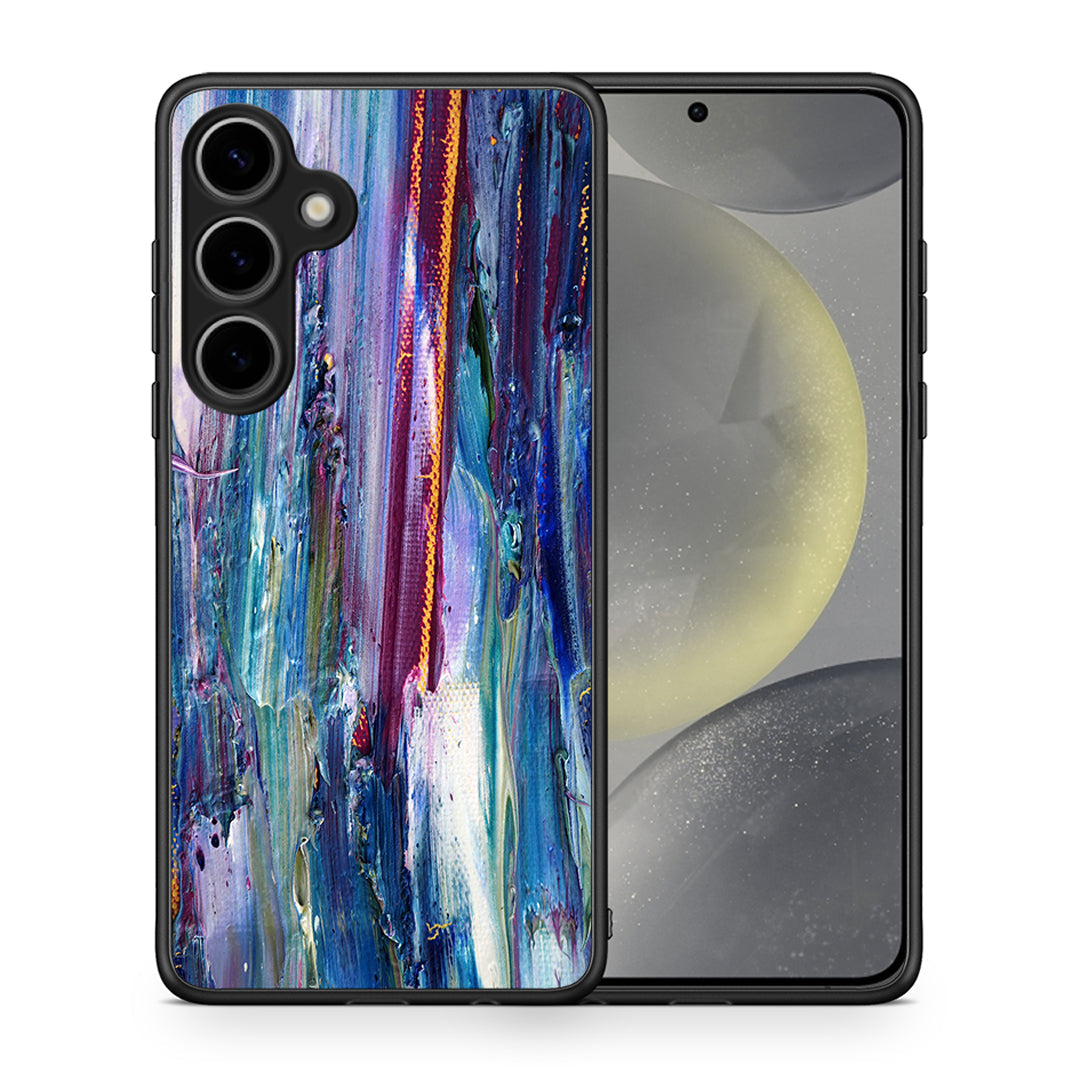 Θήκη Samsung Galaxy S25 Plus Winter Paint από τη Smartfits με σχέδιο στο πίσω μέρος και μαύρο περίβλημα | Samsung Galaxy S25 Plus Winter Paint case with colorful back and black bezels