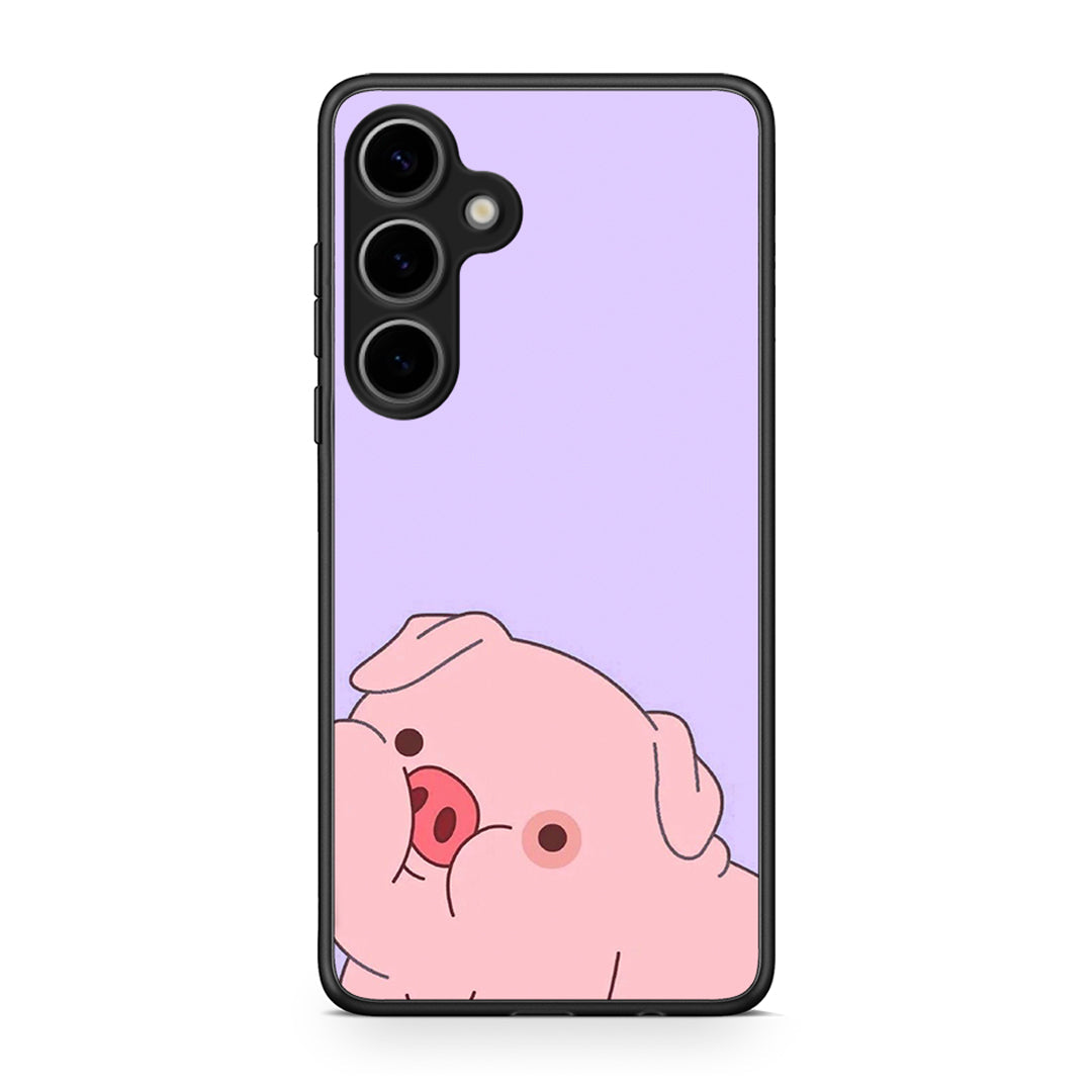 Samsung Galaxy S25 Plus Pig Love 2 Θήκη Αγίου Βαλεντίνου από τη Smartfits με σχέδιο στο πίσω μέρος και μαύρο περίβλημα | Smartphone case with colorful back and black bezels by Smartfits
