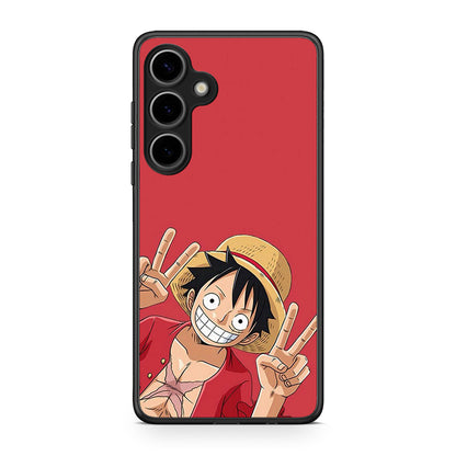 Samsung Galaxy S25 Plus Pirate Luffy Θήκη από τη Smartfits με σχέδιο στο πίσω μέρος και μαύρο περίβλημα | Smartphone case with colorful back and black bezels by Smartfits