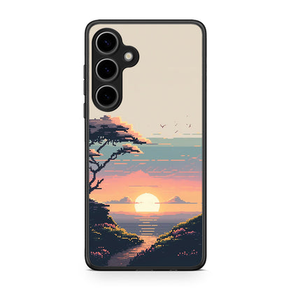 Samsung Galaxy S25 Plus Pixel Sunset Θήκη από τη Smartfits με σχέδιο στο πίσω μέρος και μαύρο περίβλημα | Smartphone case with colorful back and black bezels by Smartfits