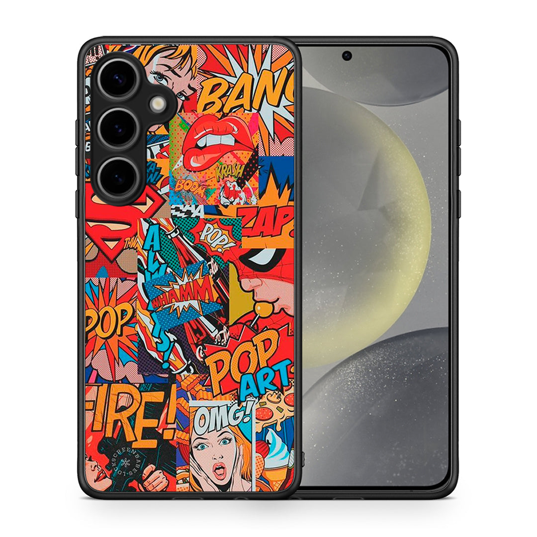 Θήκη Samsung Galaxy S25 Plus PopArt OMG από τη Smartfits με σχέδιο στο πίσω μέρος και μαύρο περίβλημα | Samsung Galaxy S25 Plus PopArt OMG case with colorful back and black bezels