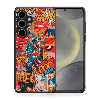 Θήκη Samsung Galaxy S25 Plus PopArt OMG από τη Smartfits με σχέδιο στο πίσω μέρος και μαύρο περίβλημα | Samsung Galaxy S25 Plus PopArt OMG case with colorful back and black bezels