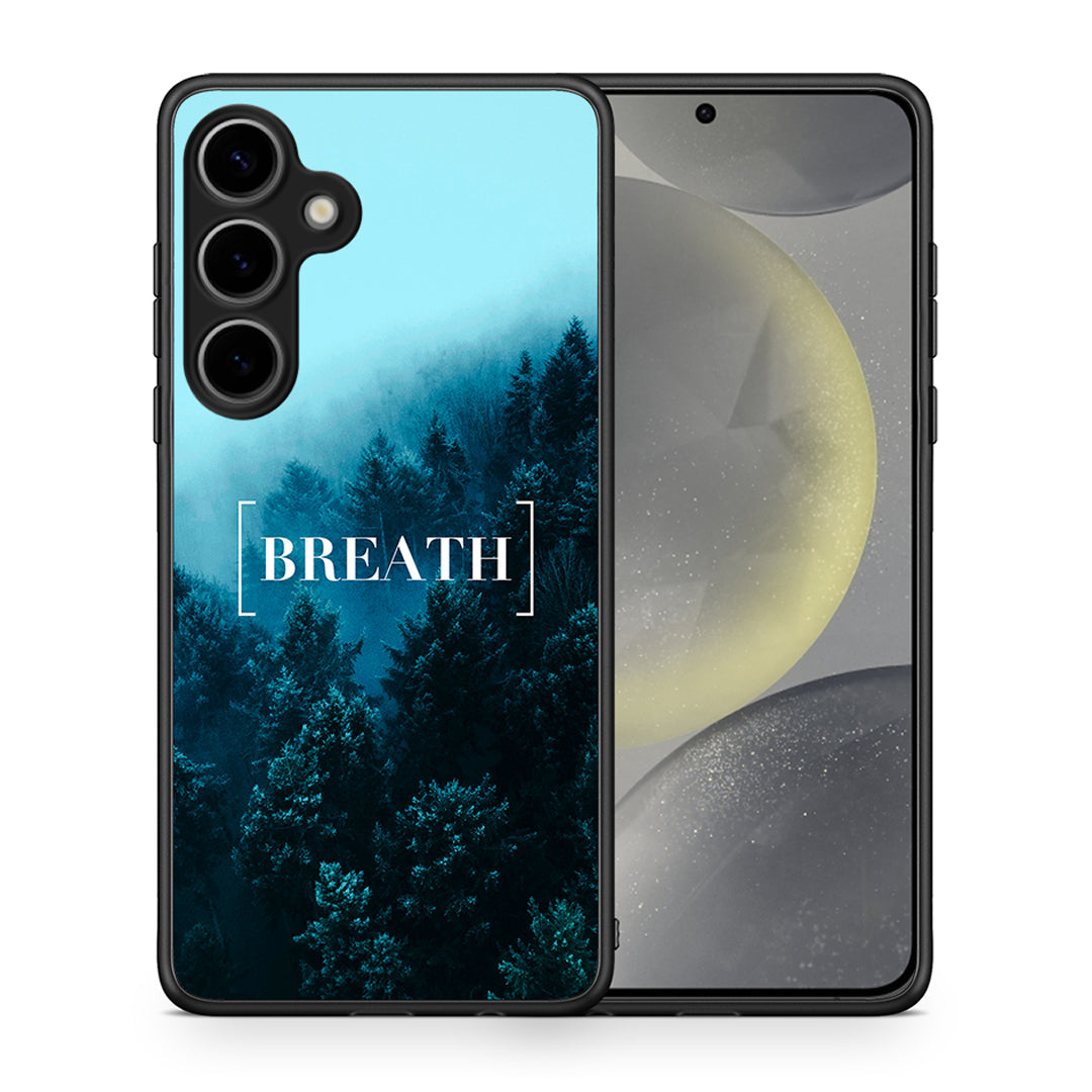 Θήκη Samsung Galaxy S25 Plus Breath Quote από τη Smartfits με σχέδιο στο πίσω μέρος και μαύρο περίβλημα | Samsung Galaxy S25 Plus Breath Quote case with colorful back and black bezels