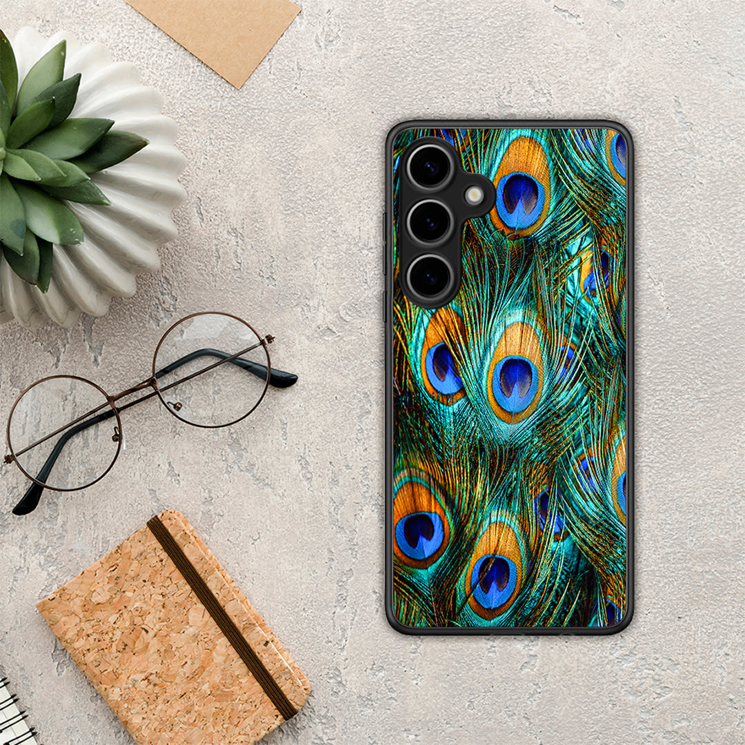 Real Peacock Feathers - Samsung Galaxy S25 Plus θήκη