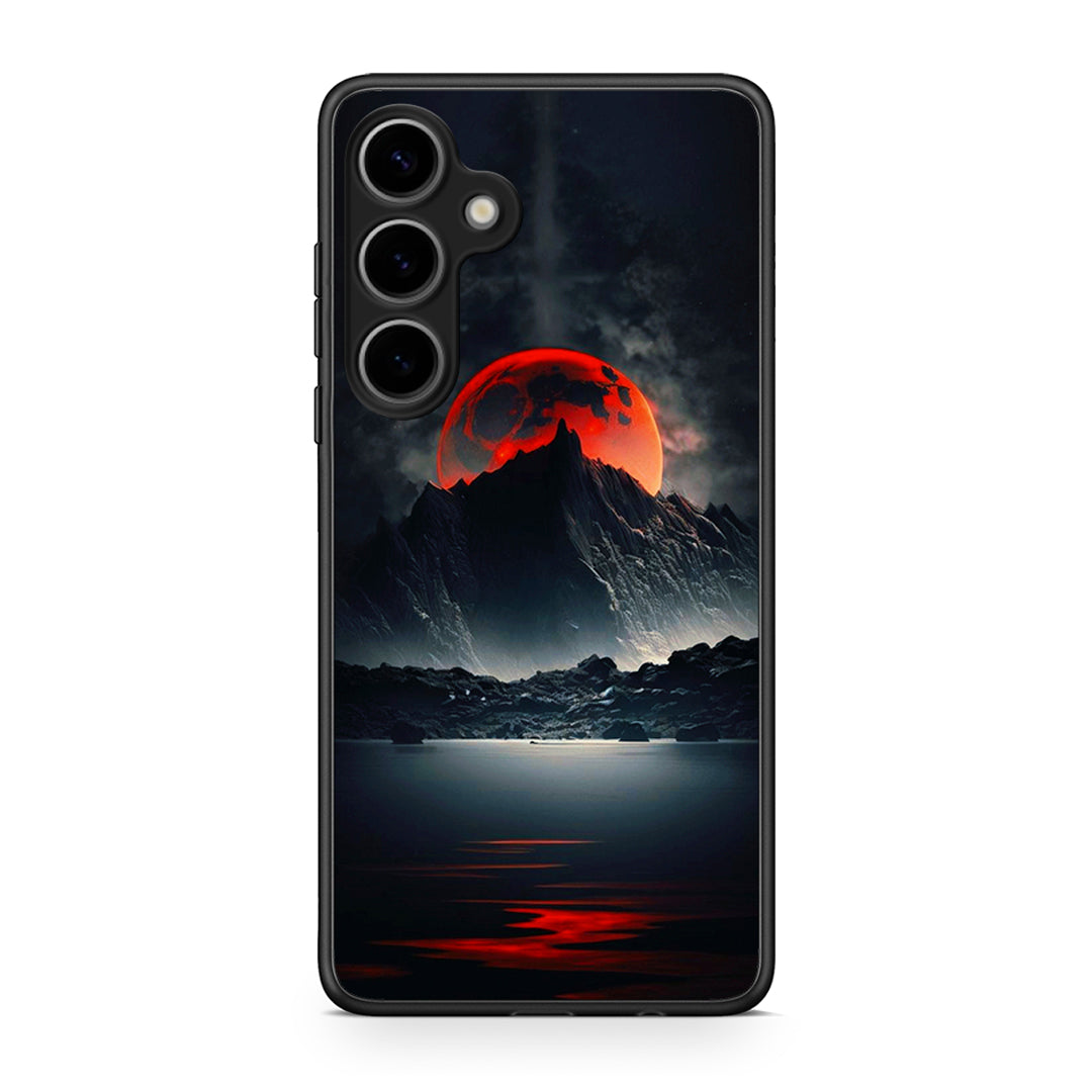 Samsung Galaxy S25 Plus Red Full Moon θήκη από τη Smartfits με σχέδιο στο πίσω μέρος και μαύρο περίβλημα | Smartphone case with colorful back and black bezels by Smartfits