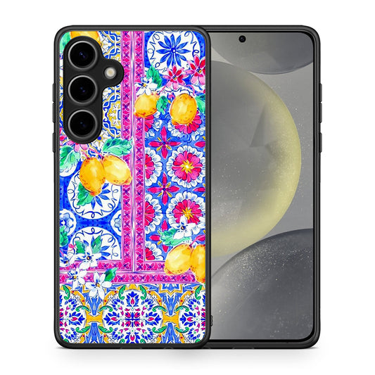 Θήκη Samsung Galaxy S25 Plus Retro Spring από τη Smartfits με σχέδιο στο πίσω μέρος και μαύρο περίβλημα | Samsung Galaxy S25 Plus Retro Spring case with colorful back and black bezels