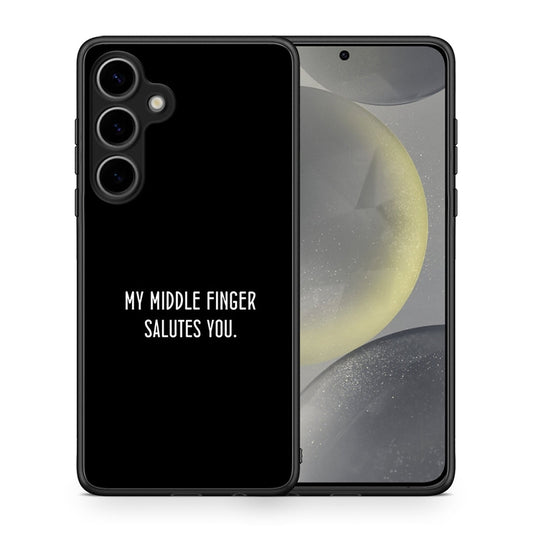 Θήκη Samsung Galaxy S25 Plus Salute από τη Smartfits με σχέδιο στο πίσω μέρος και μαύρο περίβλημα | Samsung Galaxy S25 Plus Salute case with colorful back and black bezels