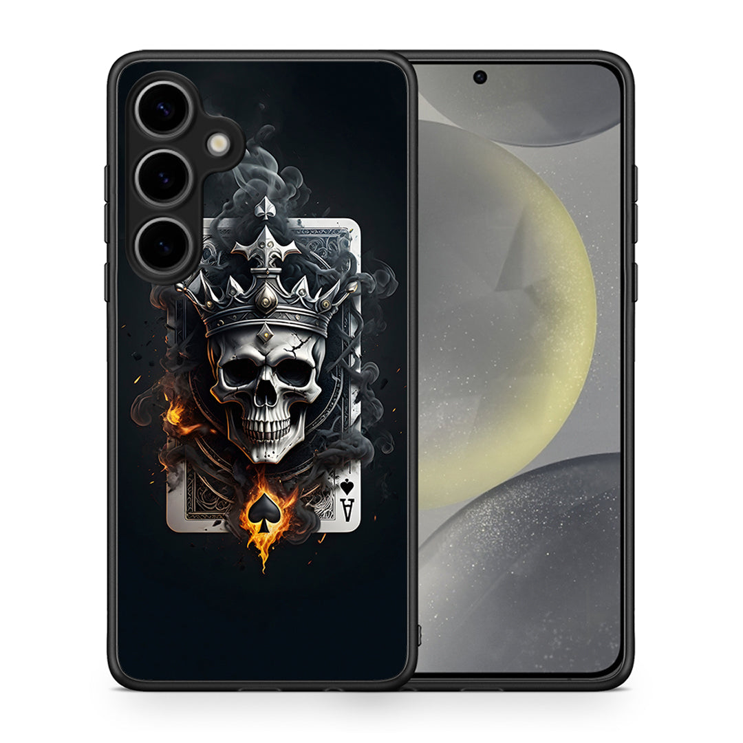Θήκη Samsung Galaxy S25 Plus Skull King Ace από τη Smartfits με σχέδιο στο πίσω μέρος και μαύρο περίβλημα | Samsung Galaxy S25 Plus Skull King Ace case with colorful back and black bezels