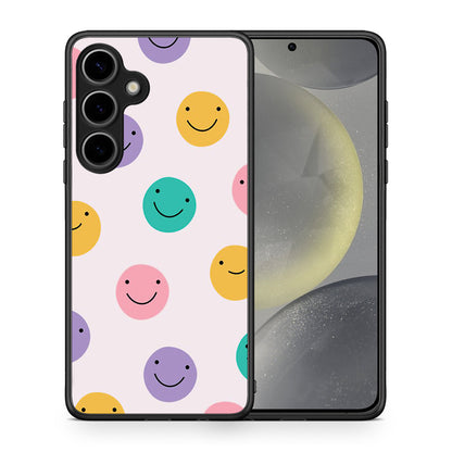 Θήκη Samsung Galaxy S25 Plus Smiley Faces από τη Smartfits με σχέδιο στο πίσω μέρος και μαύρο περίβλημα | Samsung Galaxy S25 Plus Smiley Faces case with colorful back and black bezels