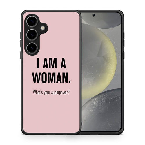 Θήκη Samsung Galaxy S25 Plus Superpower Woman από τη Smartfits με σχέδιο στο πίσω μέρος και μαύρο περίβλημα | Samsung Galaxy S25 Plus Superpower Woman case with colorful back and black bezels