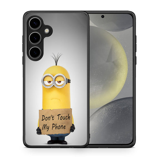 Θήκη Samsung Galaxy S25 Plus Minion Text από τη Smartfits με σχέδιο στο πίσω μέρος και μαύρο περίβλημα | Samsung Galaxy S25 Plus Minion Text case with colorful back and black bezels
