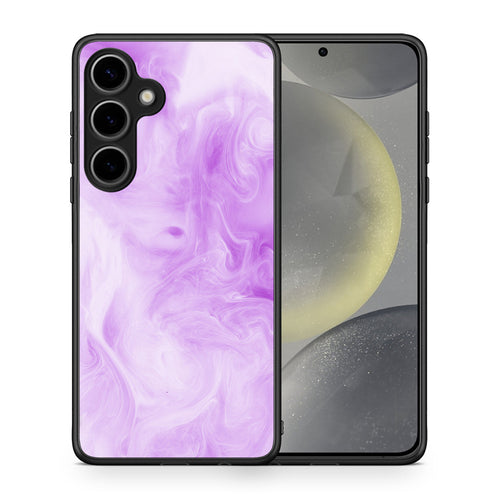 Θήκη Samsung Galaxy S25 Plus Lavender Watercolor από τη Smartfits με σχέδιο στο πίσω μέρος και μαύρο περίβλημα | Samsung Galaxy S25 Plus Lavender Watercolor case with colorful back and black bezels