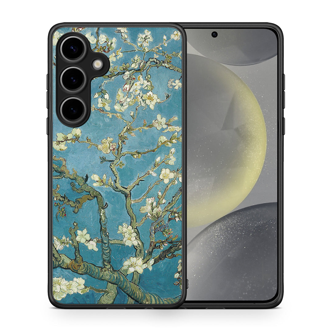 Θήκη Samsung Galaxy S25 Plus White Blossoms από τη Smartfits με σχέδιο στο πίσω μέρος και μαύρο περίβλημα | Samsung Galaxy S25 Plus White Blossoms case with colorful back and black bezels