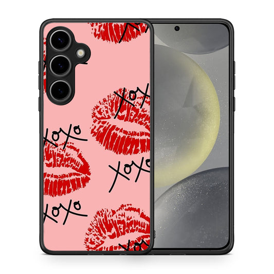 Θήκη Samsung Galaxy S25 Plus XOXO Lips από τη Smartfits με σχέδιο στο πίσω μέρος και μαύρο περίβλημα | Samsung Galaxy S25 Plus XOXO Lips case with colorful back and black bezels