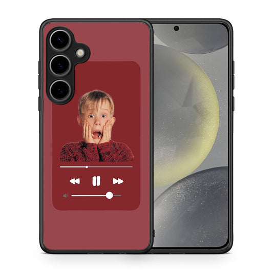 Θήκη Samsung Galaxy S25 Plus Xmas Alone Music από τη Smartfits με σχέδιο στο πίσω μέρος και μαύρο περίβλημα | Samsung Galaxy S25 Plus Xmas Alone Music case with colorful back and black bezels