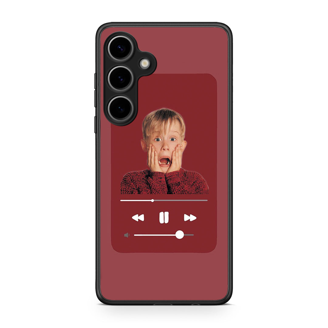 Samsung Galaxy S25 Plus Xmas Alone Music θήκη από τη Smartfits με σχέδιο στο πίσω μέρος και μαύρο περίβλημα | Smartphone case with colorful back and black bezels by Smartfits
