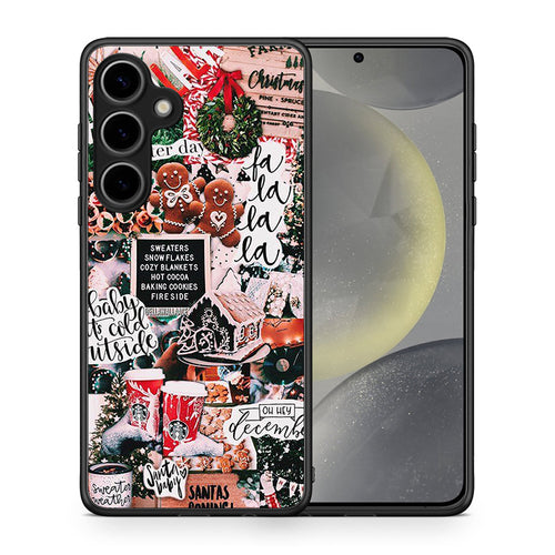 Θήκη Samsung Galaxy S25 Plus Xmas Habbits από τη Smartfits με σχέδιο στο πίσω μέρος και μαύρο περίβλημα | Samsung Galaxy S25 Plus Xmas Habbits case with colorful back and black bezels