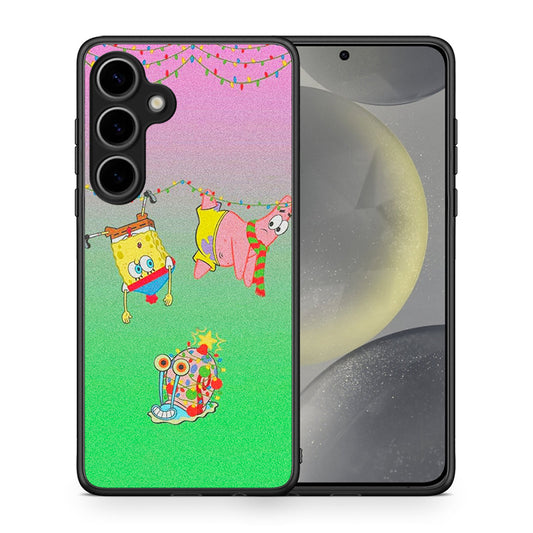 Θήκη Samsung Galaxy S25 Plus Xmas Lights από τη Smartfits με σχέδιο στο πίσω μέρος και μαύρο περίβλημα | Samsung Galaxy S25 Plus Xmas Lights case with colorful back and black bezels