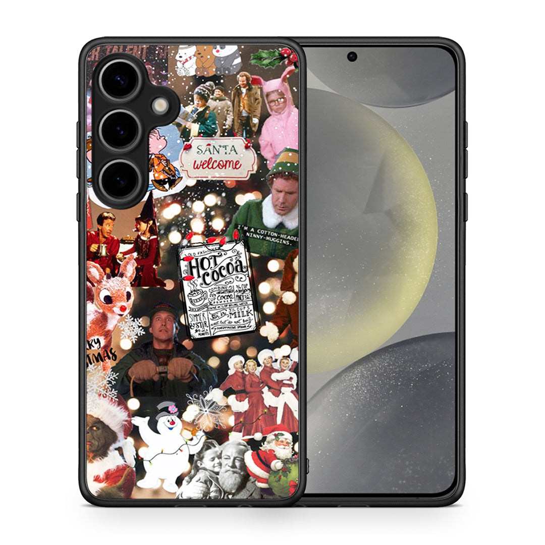 Θήκη Samsung Galaxy S25 Plus Xmas Movies από τη Smartfits με σχέδιο στο πίσω μέρος και μαύρο περίβλημα | Samsung Galaxy S25 Plus Xmas Movies case with colorful back and black bezels