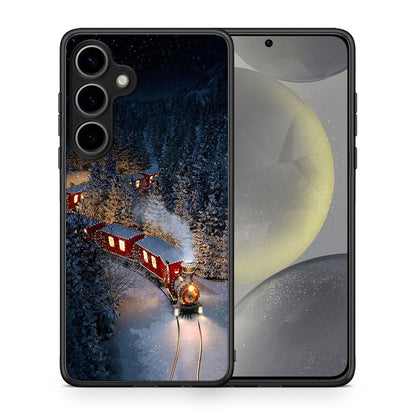 Θήκη Samsung Galaxy S25 Plus Xmas Train από τη Smartfits με σχέδιο στο πίσω μέρος και μαύρο περίβλημα | Samsung Galaxy S25 Plus Xmas Train case with colorful back and black bezels