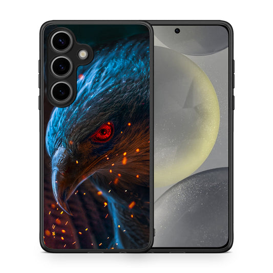 Θήκη Samsung Galaxy S25 Eagle PopArt από τη Smartfits με σχέδιο στο πίσω μέρος και μαύρο περίβλημα | Samsung Galaxy S25 Eagle PopArt case with colorful back and black bezels