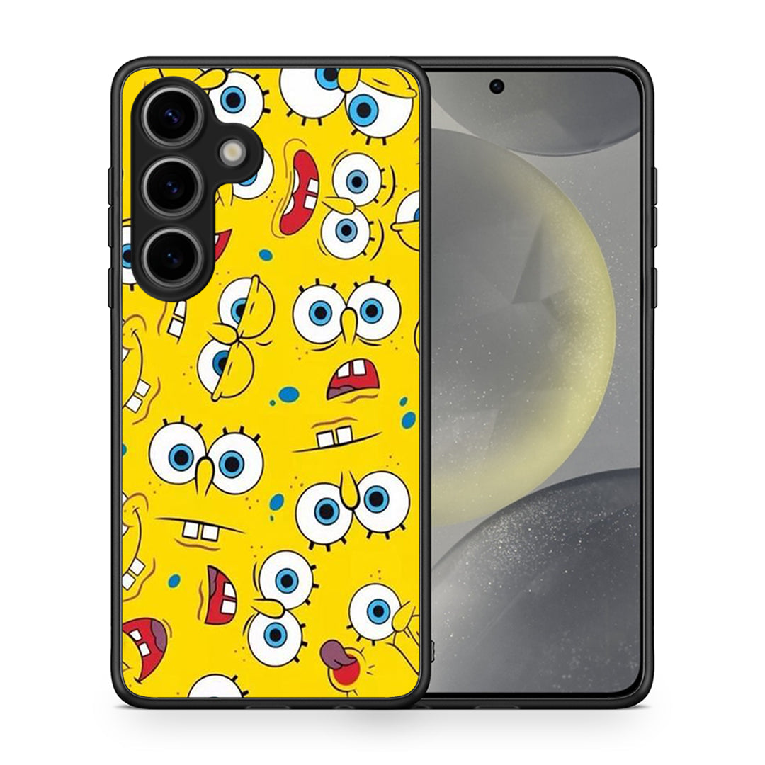 Θήκη Samsung Galaxy S25 Sponge PopArt από τη Smartfits με σχέδιο στο πίσω μέρος και μαύρο περίβλημα | Samsung Galaxy S25 Sponge PopArt case with colorful back and black bezels
