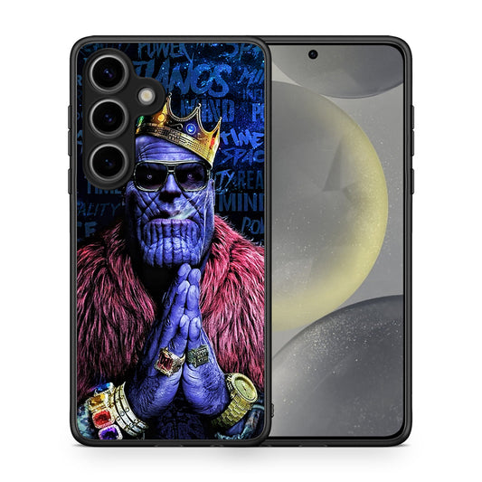 Θήκη Samsung Galaxy S25 Thanos PopArt από τη Smartfits με σχέδιο στο πίσω μέρος και μαύρο περίβλημα | Samsung Galaxy S25 Thanos PopArt case with colorful back and black bezels