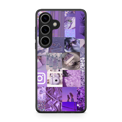 Samsung Galaxy S25 Purple Aesthetic Collage θήκη από τη Smartfits με σχέδιο στο πίσω μέρος και μαύρο περίβλημα | Smartphone case with colorful back and black bezels by Smartfits