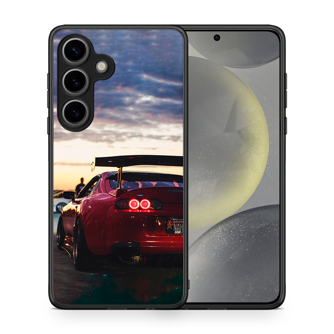 Θήκη Samsung Galaxy S25 Racing Supra από τη Smartfits με σχέδιο στο πίσω μέρος και μαύρο περίβλημα | Samsung Galaxy S25 Racing Supra case with colorful back and black bezels