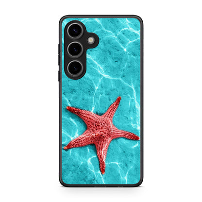 Samsung Galaxy S25 Red Starfish Θήκη από τη Smartfits με σχέδιο στο πίσω μέρος και μαύρο περίβλημα | Smartphone case with colorful back and black bezels by Smartfits