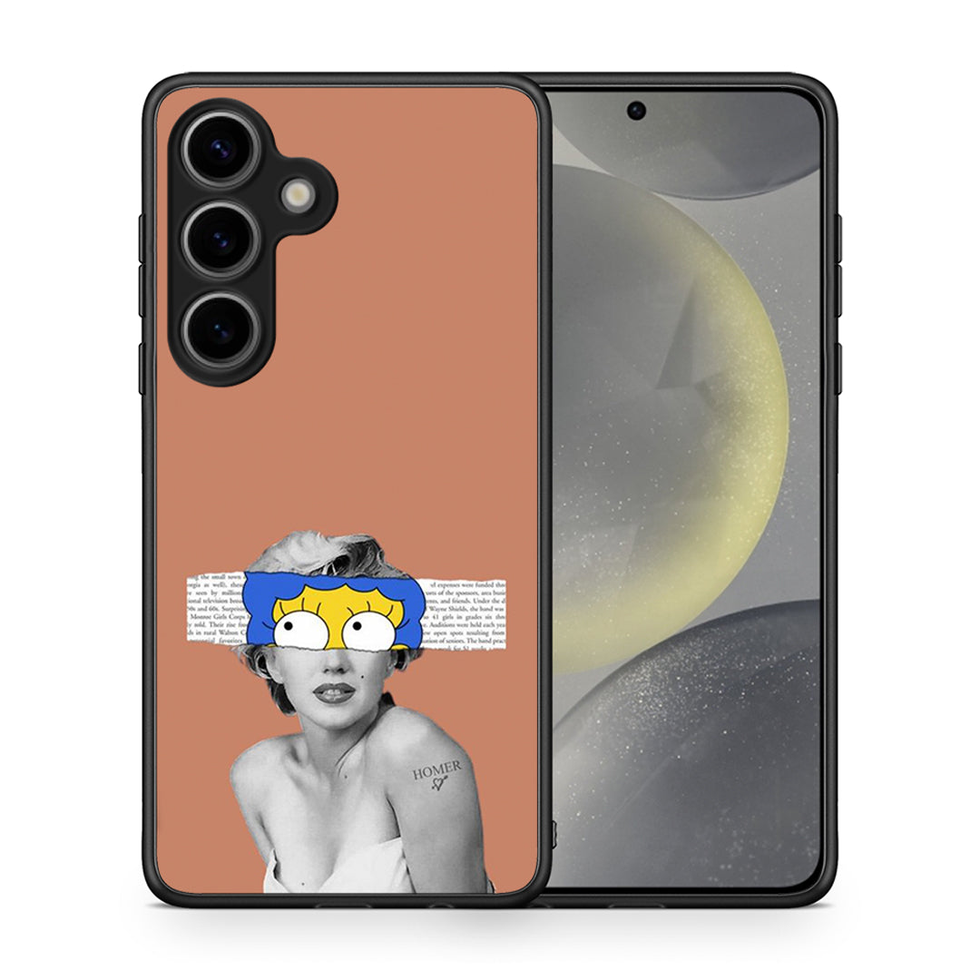 Θήκη Samsung Galaxy S25 Sim Merilyn από τη Smartfits με σχέδιο στο πίσω μέρος και μαύρο περίβλημα | Samsung Galaxy S25 Sim Merilyn case with colorful back and black bezels