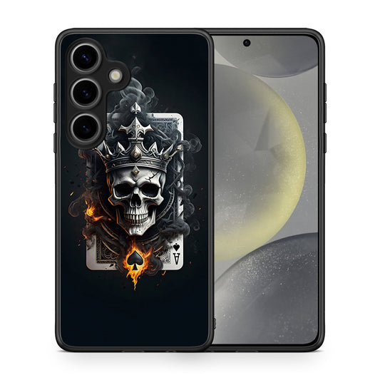 Θήκη Samsung Galaxy S25 Skull King Ace από τη Smartfits με σχέδιο στο πίσω μέρος και μαύρο περίβλημα | Samsung Galaxy S25 Skull King Ace case with colorful back and black bezels