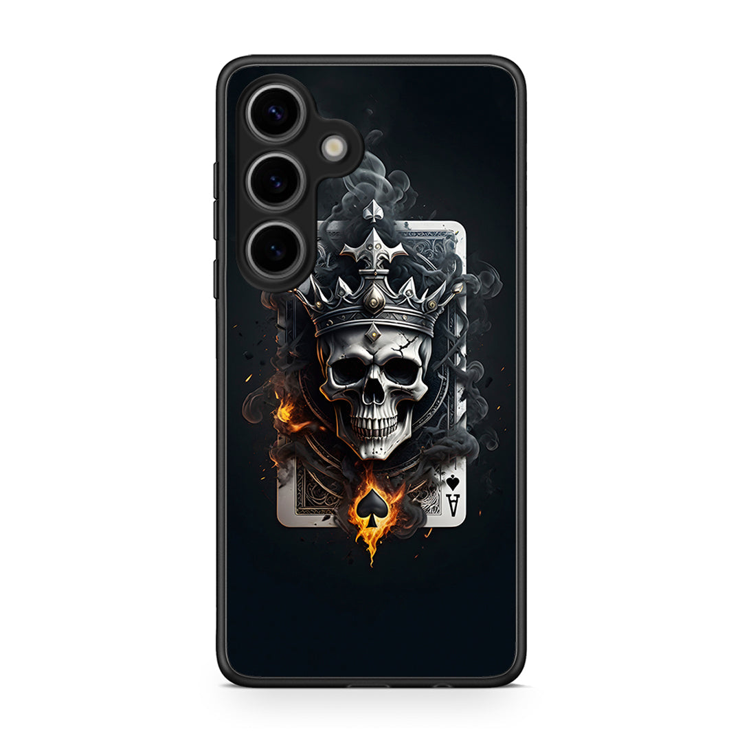 Samsung Galaxy S25 Skull King Ace θήκη από τη Smartfits με σχέδιο στο πίσω μέρος και μαύρο περίβλημα | Smartphone case with colorful back and black bezels by Smartfits