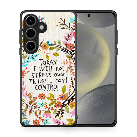 Θήκη Samsung Galaxy S25 Stress Over από τη Smartfits με σχέδιο στο πίσω μέρος και μαύρο περίβλημα | Samsung Galaxy S25 Stress Over case with colorful back and black bezels