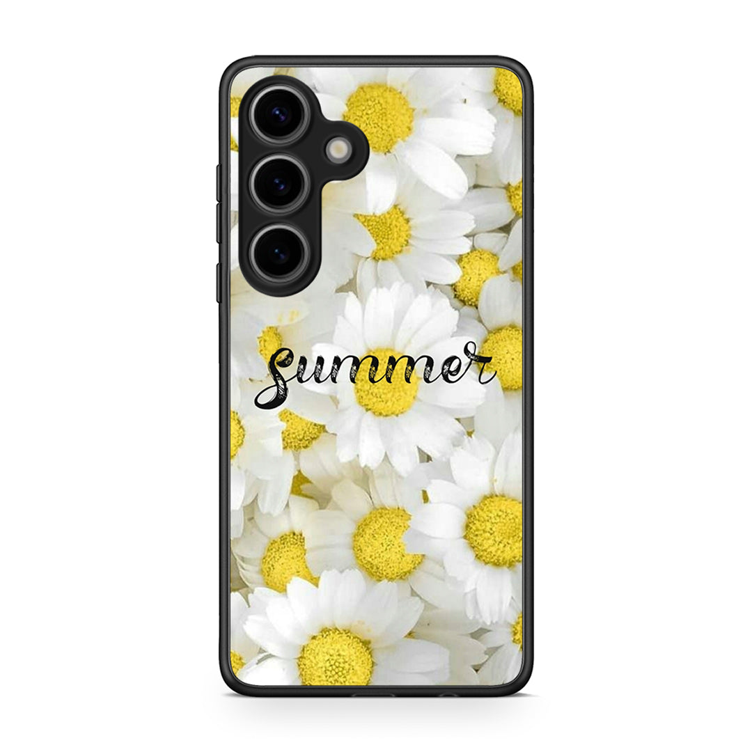 Samsung Galaxy S25 Summer Daisies Θήκη από τη Smartfits με σχέδιο στο πίσω μέρος και μαύρο περίβλημα | Smartphone case with colorful back and black bezels by Smartfits