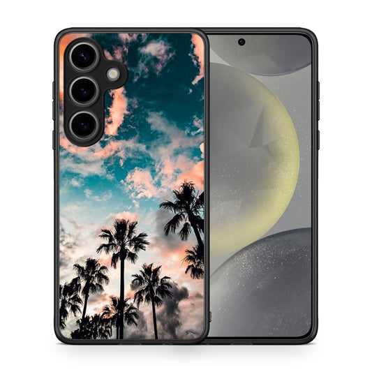 Θήκη Samsung Galaxy S25 Sky Summer από τη Smartfits με σχέδιο στο πίσω μέρος και μαύρο περίβλημα | Samsung Galaxy S25 Sky Summer case with colorful back and black bezels