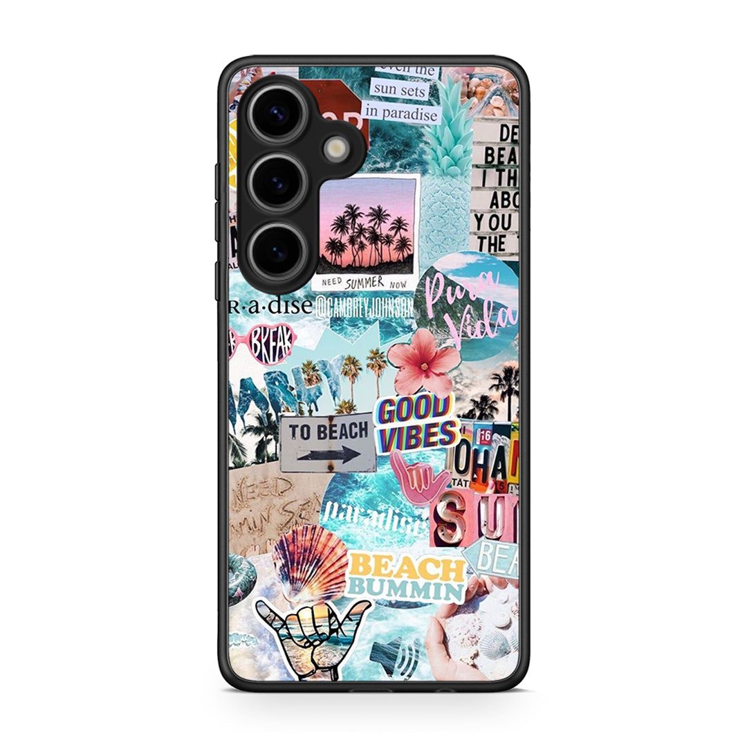 Samsung Galaxy S25 Summer Vibes Θήκη από τη Smartfits με σχέδιο στο πίσω μέρος και μαύρο περίβλημα | Smartphone case with colorful back and black bezels by Smartfits
