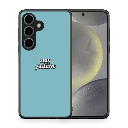 Θήκη Samsung Galaxy S25 Positive Text από τη Smartfits με σχέδιο στο πίσω μέρος και μαύρο περίβλημα | Samsung Galaxy S25 Positive Text case with colorful back and black bezels