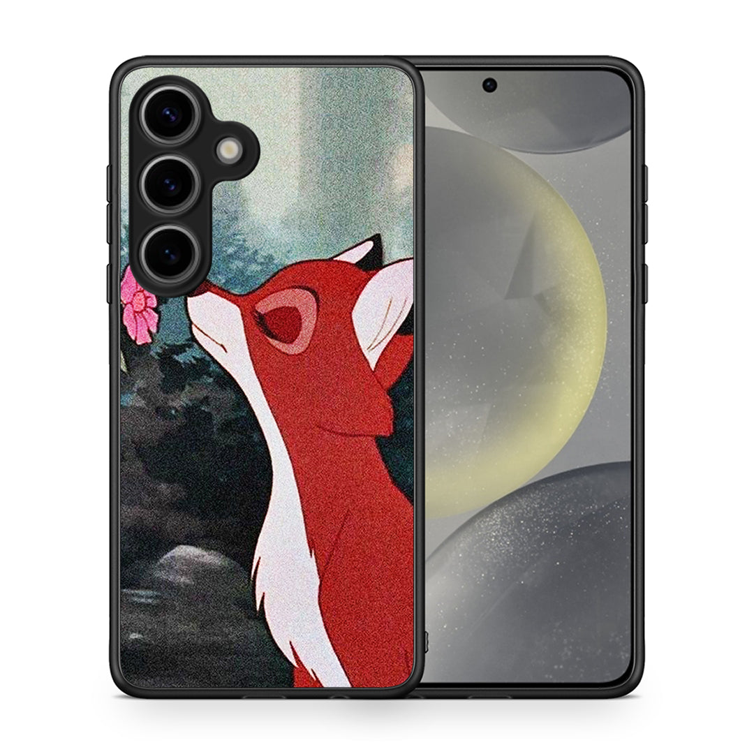 Θήκη Samsung Galaxy S25 Tod And Vixey Love 2 από τη Smartfits με σχέδιο στο πίσω μέρος και μαύρο περίβλημα | Samsung Galaxy S25 Tod And Vixey Love 2 case with colorful back and black bezels