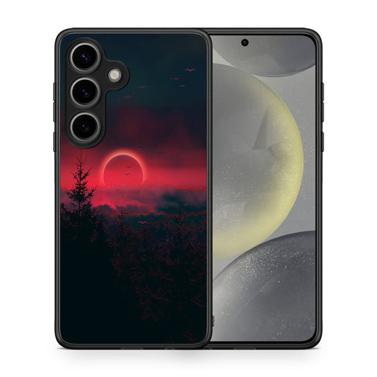 Θήκη Samsung Galaxy S25 Sunset Tropic από τη Smartfits με σχέδιο στο πίσω μέρος και μαύρο περίβλημα | Samsung Galaxy S25 Sunset Tropic case with colorful back and black bezels