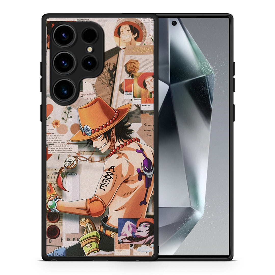Θήκη Samsung Galaxy S25 Ultra Anime Collage από τη Smartfits με σχέδιο στο πίσω μέρος και μαύρο περίβλημα | Samsung Galaxy S25 Ultra Anime Collage case with colorful back and black bezels