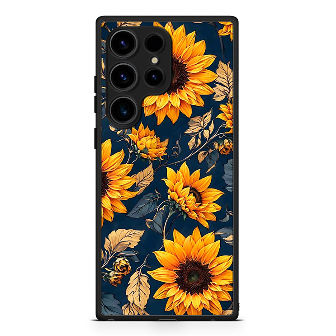 Samsung Galaxy S25 Ultra Autumn Sunflowers Θήκη από τη Smartfits με σχέδιο στο πίσω μέρος και μαύρο περίβλημα | Smartphone case with colorful back and black bezels by Smartfits
