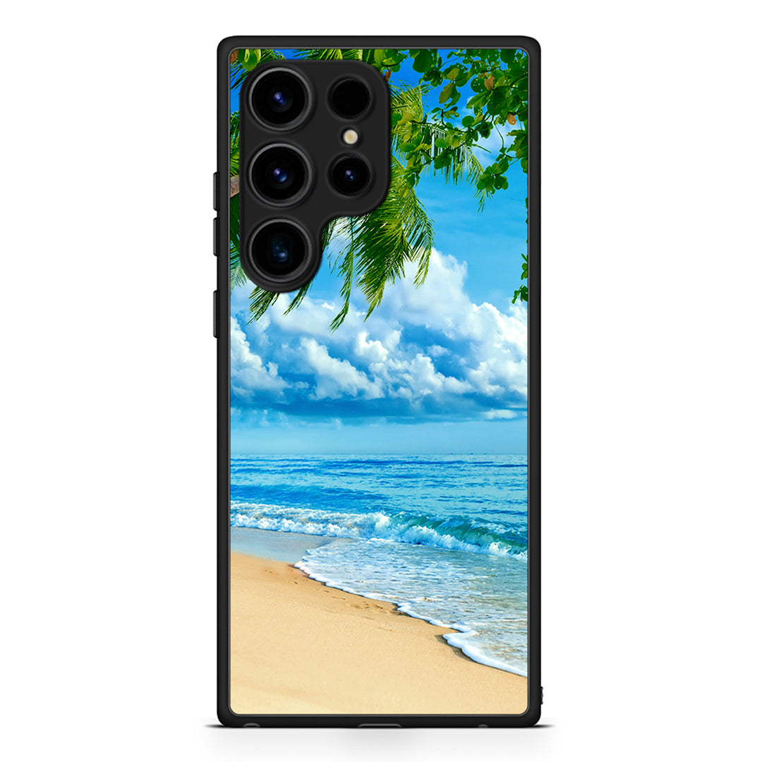 Samsung Galaxy S25 Ultra Beautiful Beach θήκη από τη Smartfits με σχέδιο στο πίσω μέρος και μαύρο περίβλημα | Smartphone case with colorful back and black bezels by Smartfits