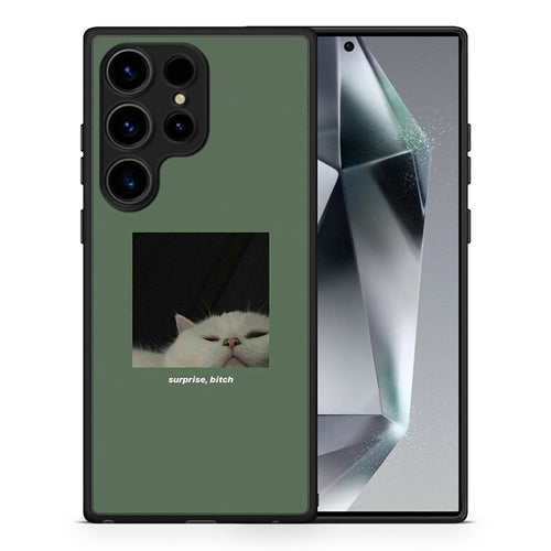 Θήκη Samsung Galaxy S25 Ultra Bitch Surprise από τη Smartfits με σχέδιο στο πίσω μέρος και μαύρο περίβλημα | Samsung Galaxy S25 Ultra Bitch Surprise case with colorful back and black bezels