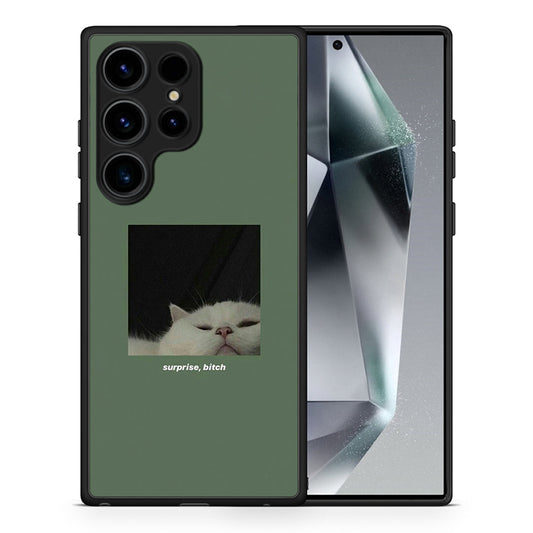 Θήκη Samsung Galaxy S25 Ultra Bitch Surprise από τη Smartfits με σχέδιο στο πίσω μέρος και μαύρο περίβλημα | Samsung Galaxy S25 Ultra Bitch Surprise case with colorful back and black bezels